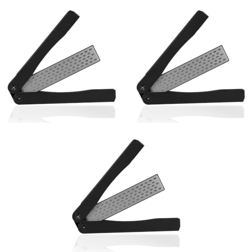HASTHIP® Knife Sharpener for Kitchen 400 600 Grit Portable Handheld Double Sided Tool Pocket Diamond Sharpening Stone Garden Outdoor Tools Fine Coarse Grinding 3 PCS HASTHIP® Knife Sharpener for Kitchen 400 600 Grit Portable Handheld Double Sided Tool Pocket Diamond Sharpening Stone Garden Outdoor Tools Fine Coarse Grinding 3 PCS